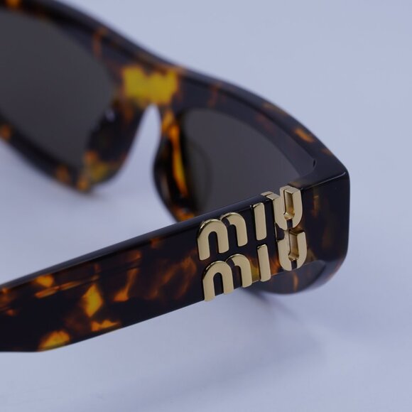 Miu Miu MU07ZS VAU06B Sunglasses Honey Havana Geometric Frame - Picture 7 of 12